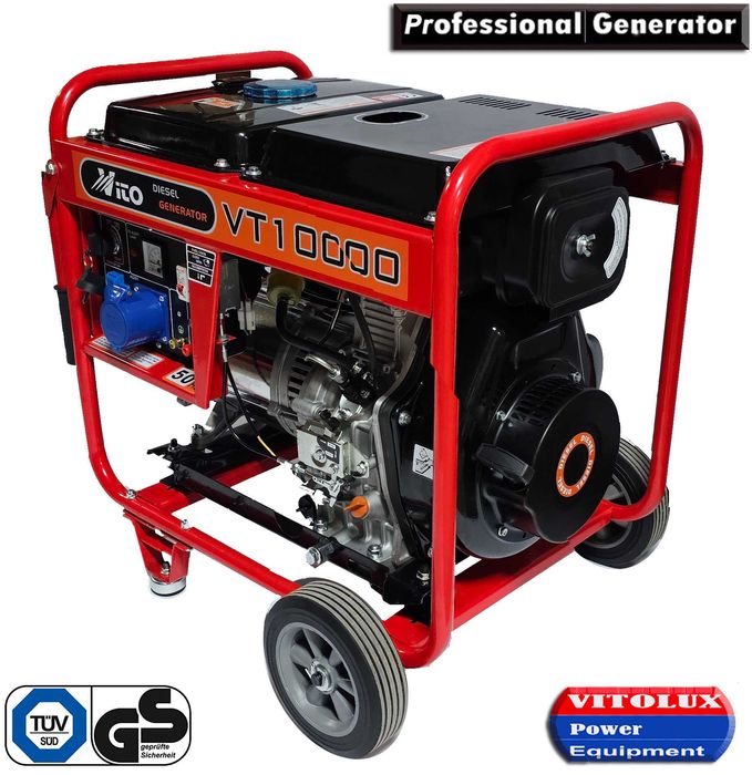 6.5 KW Дизелови МОНОФАЗНИ Генератори с Ел. старт и Транспортна количка