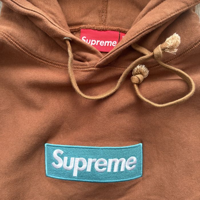 Supreme Rust Brown Teal FW17 Hoodie
