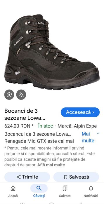 Ghete Lowa Torped Gore Tex, piele naturală, munte, nr 44 EU