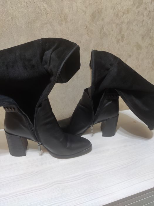 Сапоги осень, натуральная кожа