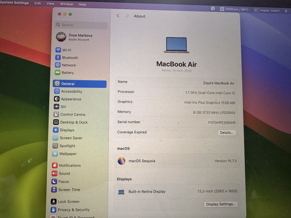 Macbook Air модел А2179