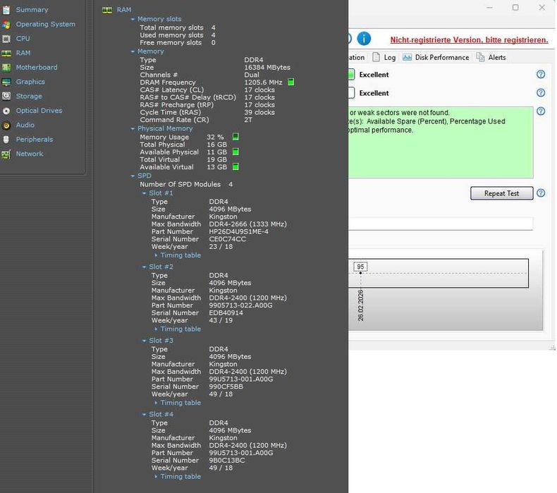 RAM 16GB 4x4gb Kingston 2400Mhz DDR4 за компютър