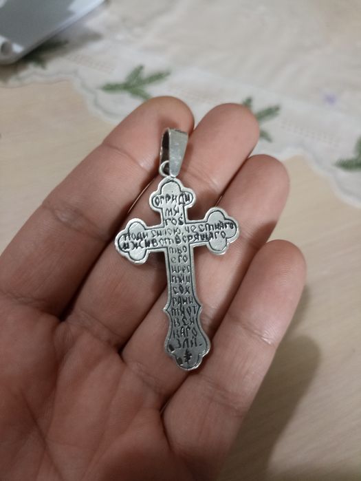 Продам крестик серебро черненное