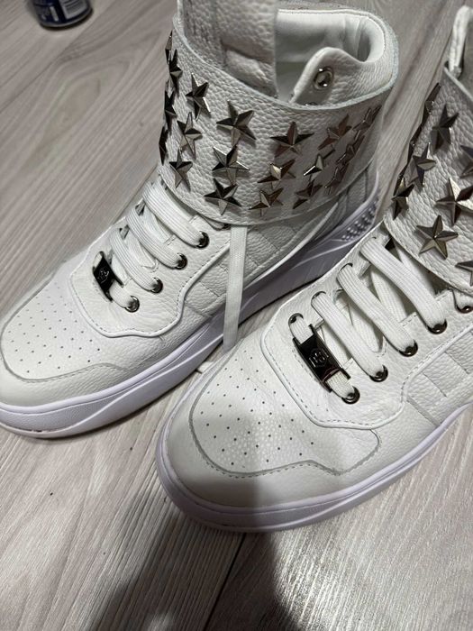 Adidasi Philipp Plein din Piele cu stele HighTop 43