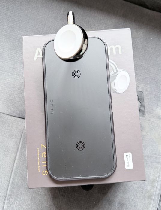 ZENS Aluminium Dual Wireless Charger + Watch 10W (3 in 1 Charger)
