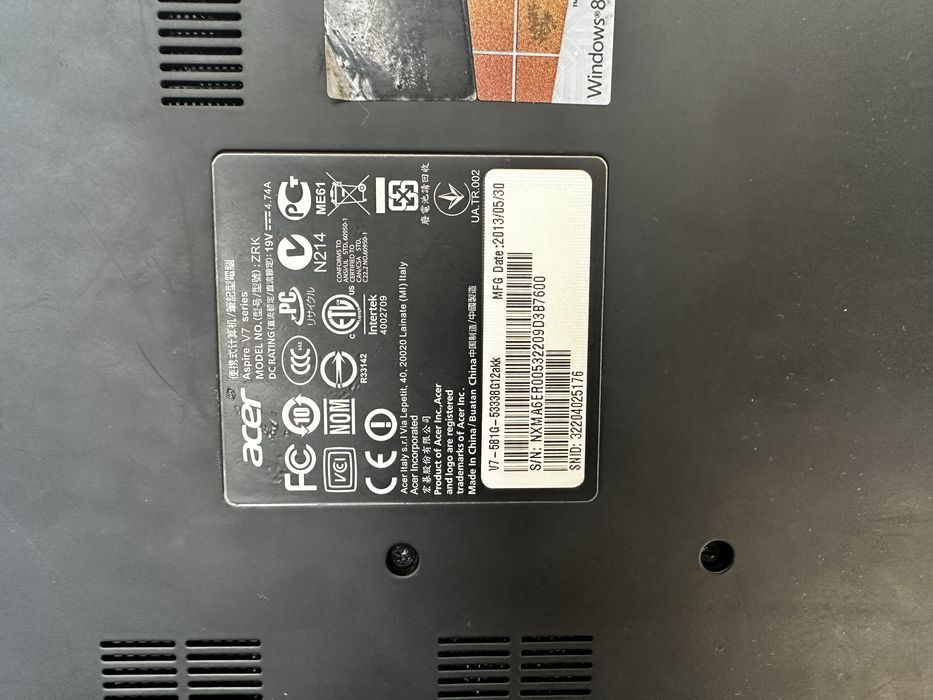 Продам ноутбук Acer Aspire V7-581G