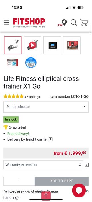 Bicicleta eliptica profesionsla Life fitness