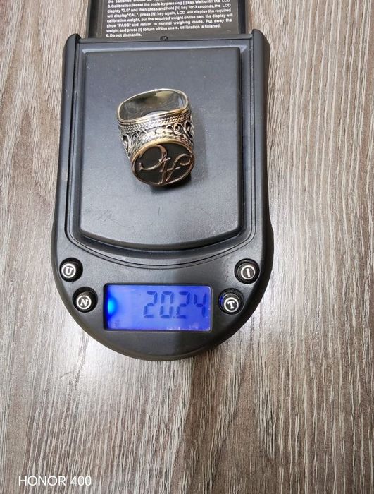 Печатка серебро+золотые буквы