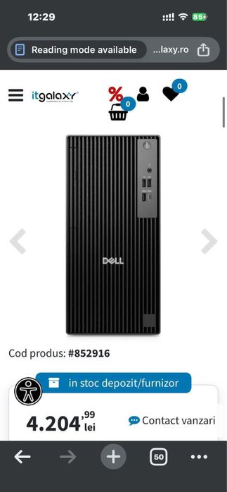 Vand unitate dell pro tower noua i5 14400 16gb ddr5 ssd 512gb