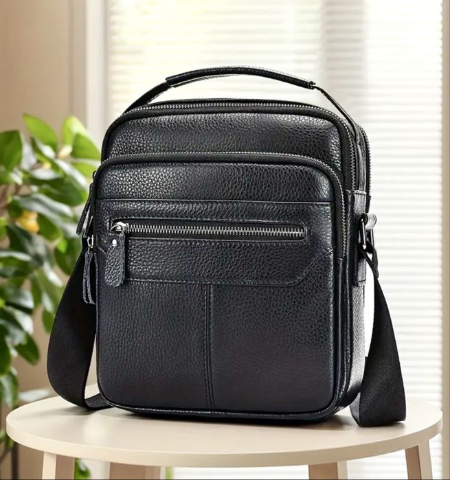 Мъжка работна кожена чанта/Голяма, красива и елегантна -20% Промоциия!