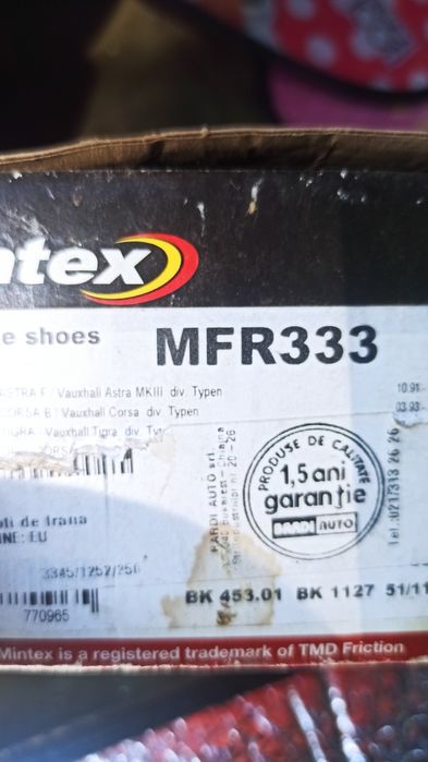 Saboți frana mintex