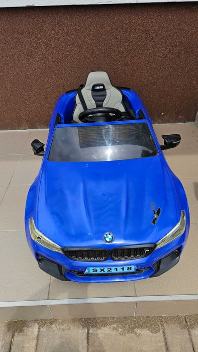 Masina electrica pentru copii BMW M5, roti de cauciuc Eva + Acumulator