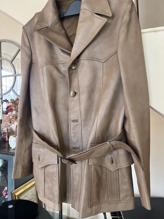 Jacheta tip sacou din piele naturală