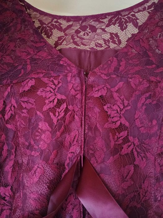 Rochie rosu burgund de ocazie domnisoara de onoare marimea 48 XXL