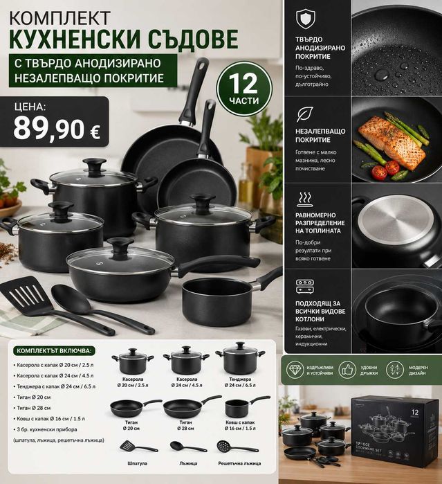Комплект съдове за готвене