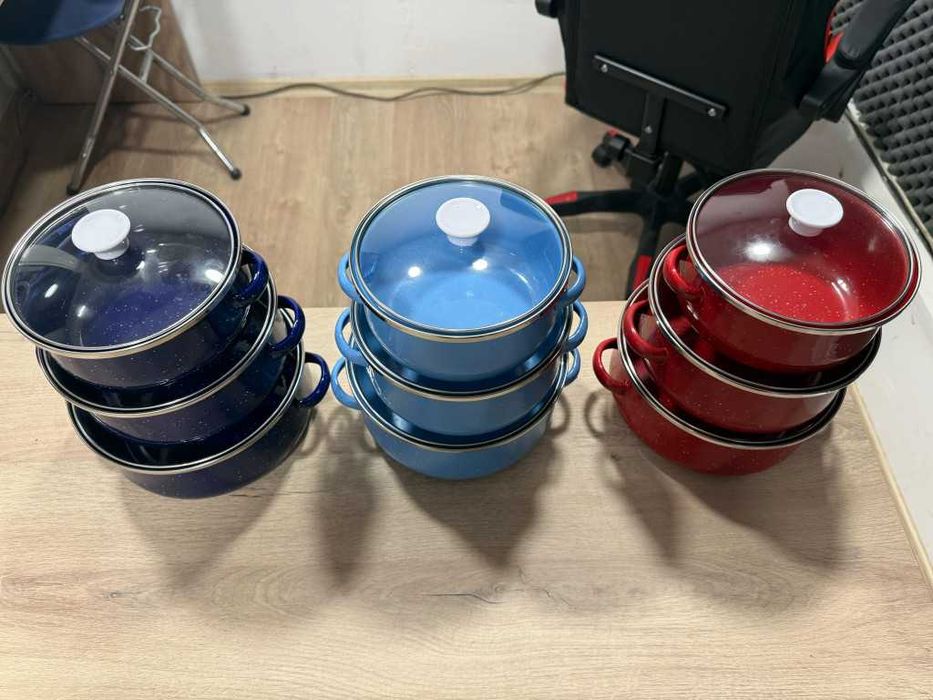 Комплект от 3 тенджери - 16см, 18см, 20см-ЦВЕТОВЕ