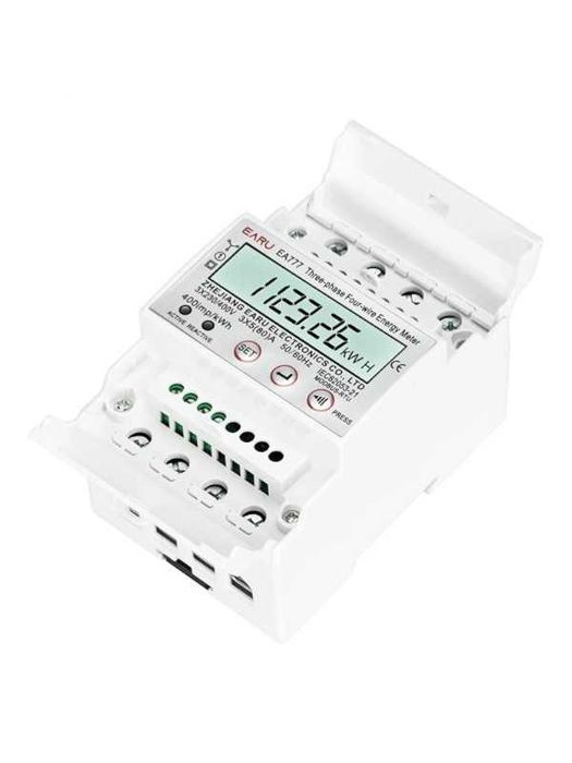 Contor electric trifazic, LCD, montaj sina DIN35, RS 485
