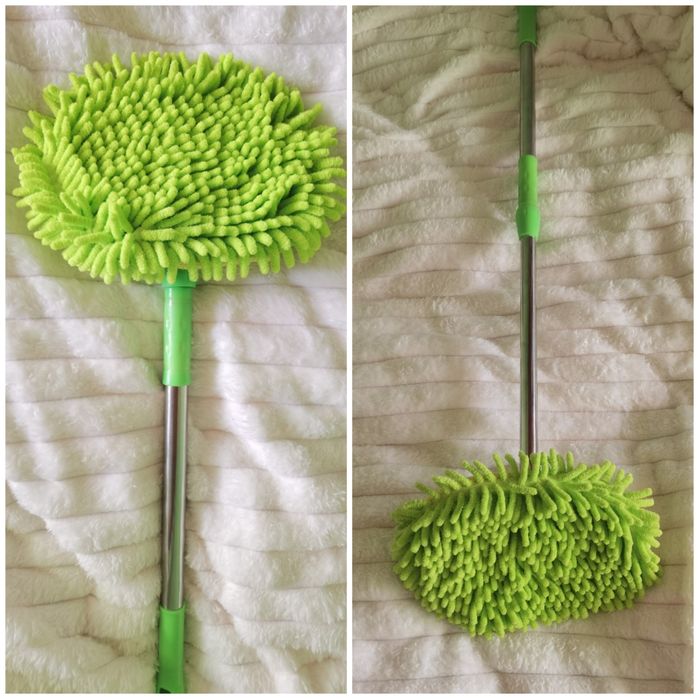 Perie / Mop 2 în 1 pentru spălat auto telescopic cu  cap rotativ