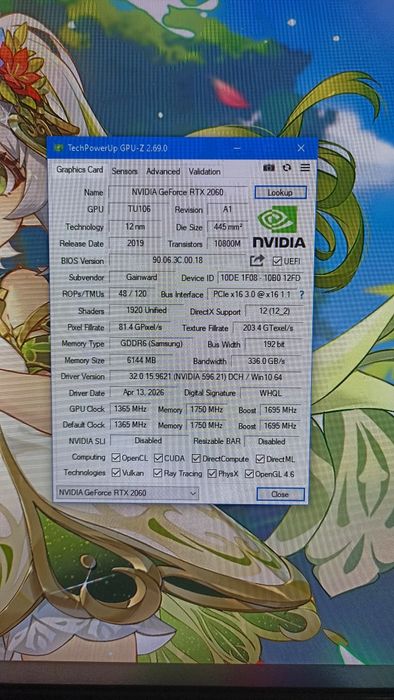 Geforce RTX 2060 ОС Игровая видеокарта