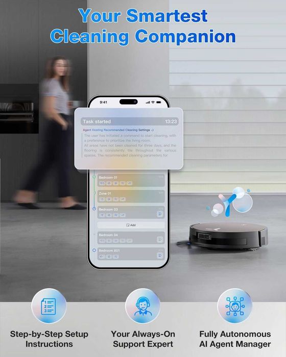РОБОТ прахосмукачка ECOVACS DEEBOT X11 OmniCyclone 19500Pa [НОВА]