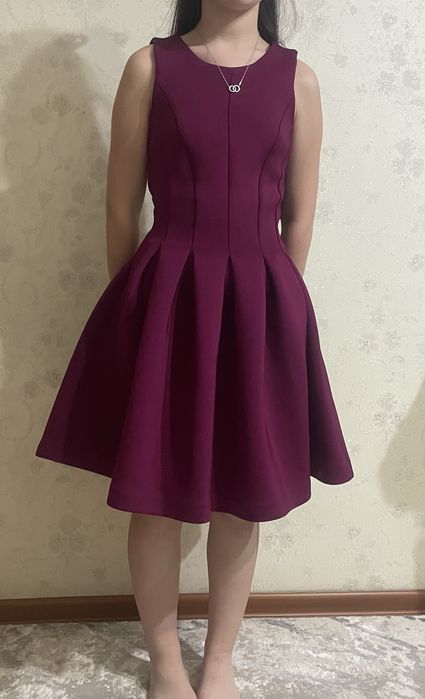 Платье миди бургунди