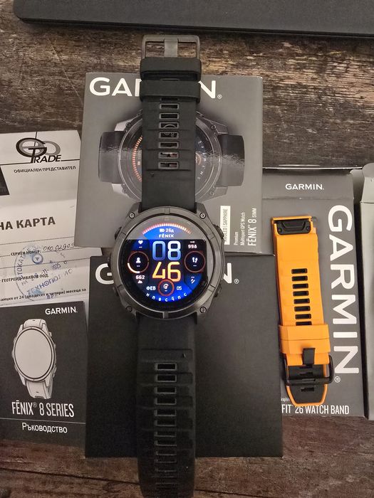 Гармин феникс 8 51 мм.Амолед дисплей,сапфир ,титан