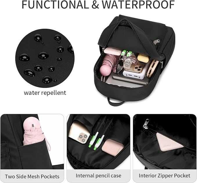 Дамска черна раница Cute Backpack модерна и удобна