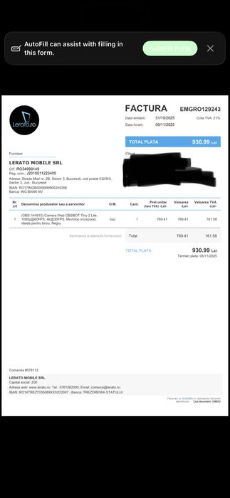 Camera OBSBOT Tiny 2 Lite NOU NOUTA. Detin factura.