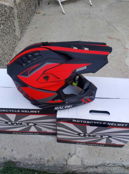 Кросова Каска за мотокрос, ендуро ATV, колело S-XL Black/Yellow