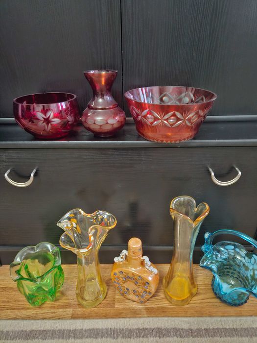 Раритет ваза цветное стекло