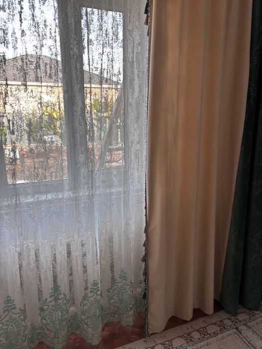 Шторы + тюль мраморн