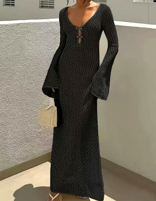 Платье гипюр пляжная накидка черное