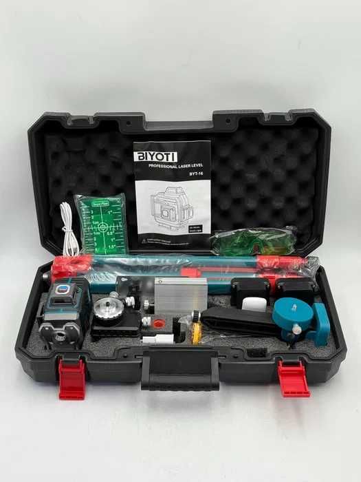Лазерный уровень BIYOTI BYT-4H, 16 линий, Аккумуляторы 7500 mAh × 2