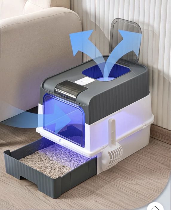 Закрытый лоток для кошек + совок