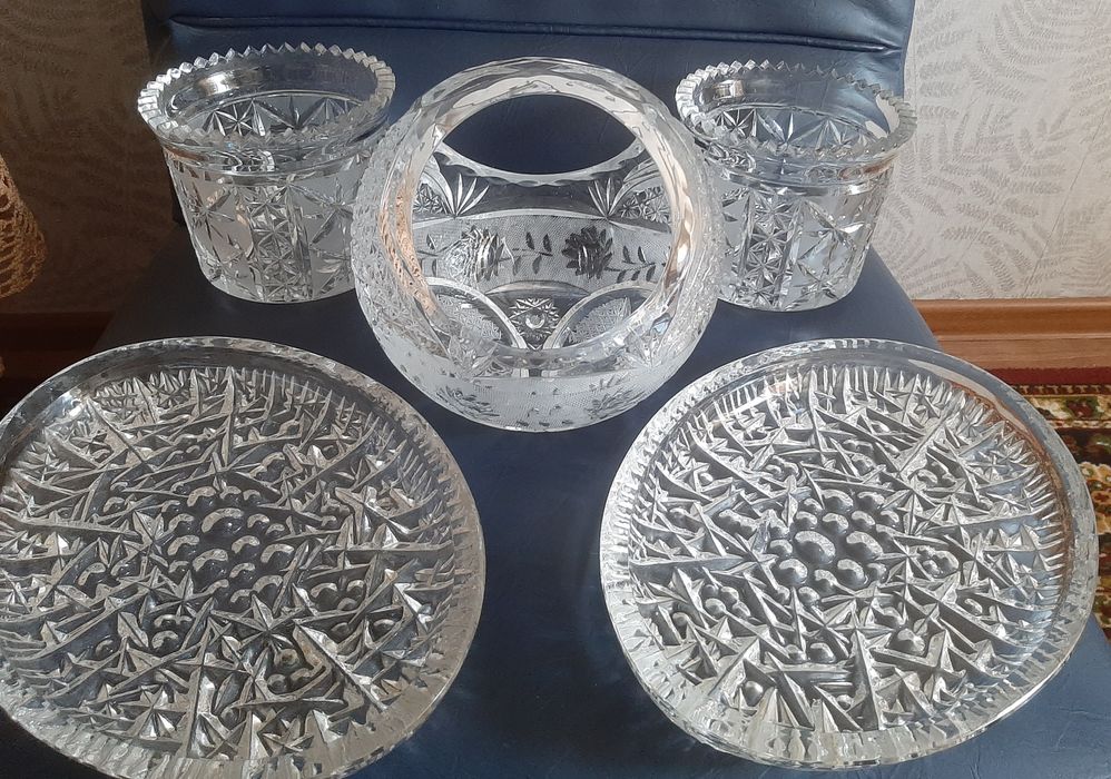 Хрустальные салатницы, фужеры