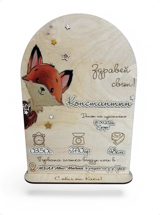 Бебешка визитка “Здравей свят”