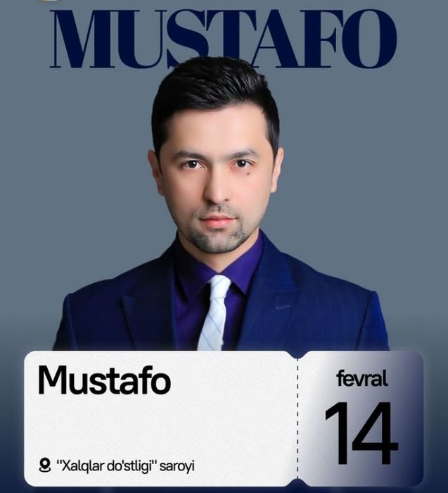 Халклар ду́стлиги  саройида  Мустафони концертига билет 2та ёнма ён