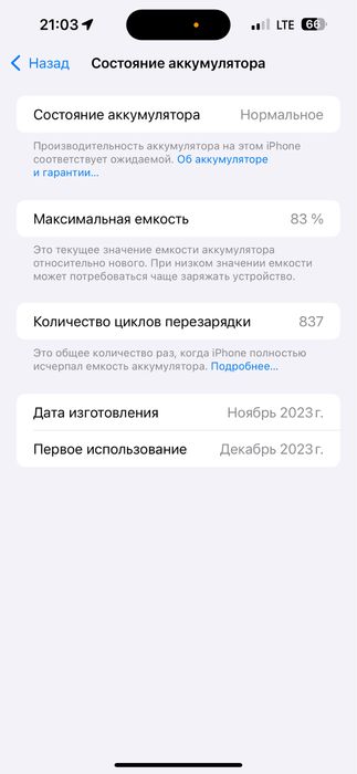 Iphone 15 pro max 256гб 83%
