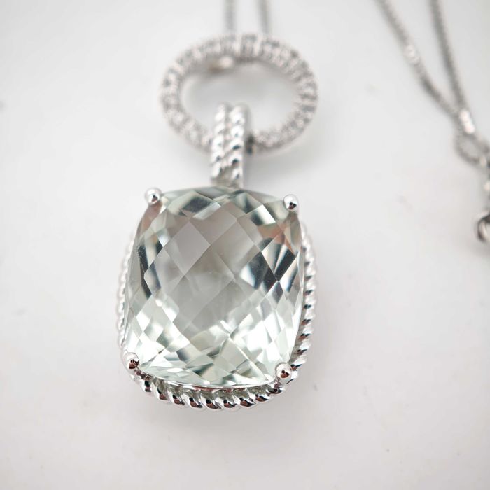 Colier aur 14k cu Diamante si Amethyst 10.10ct oferta Black Friday!