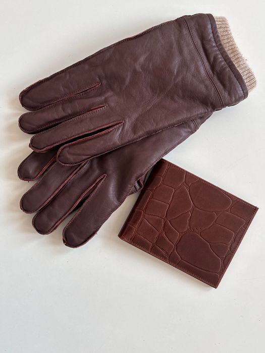 Топли кожени мъжки ръкавици