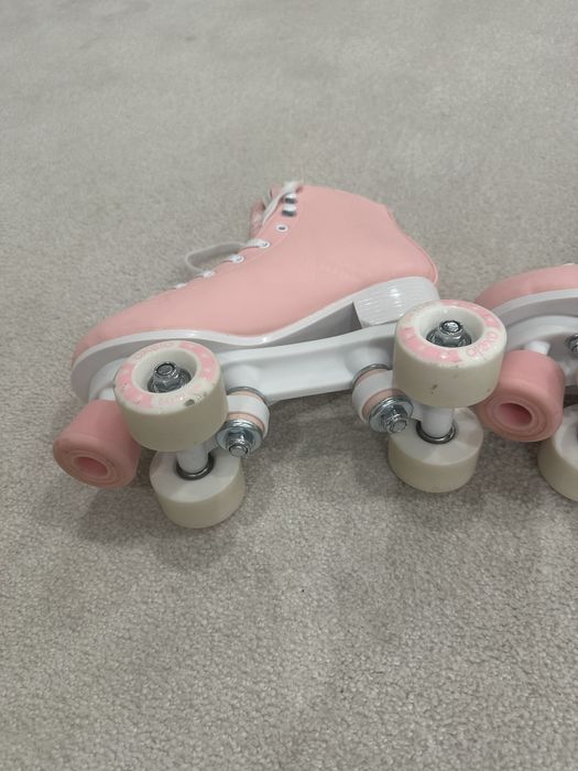 OXELO РОЛКОВИ КЪНКИ QUAD за фигурно пързаляне, розови за момиче