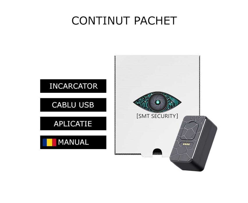Microfon Spion in Mini Dispozitiv [COMPLET] Hi-Guard – Magnetic – Aplicatie Smart – Localizare GPS – Activare vocala – Senzor de Miscare SMT SECURITY