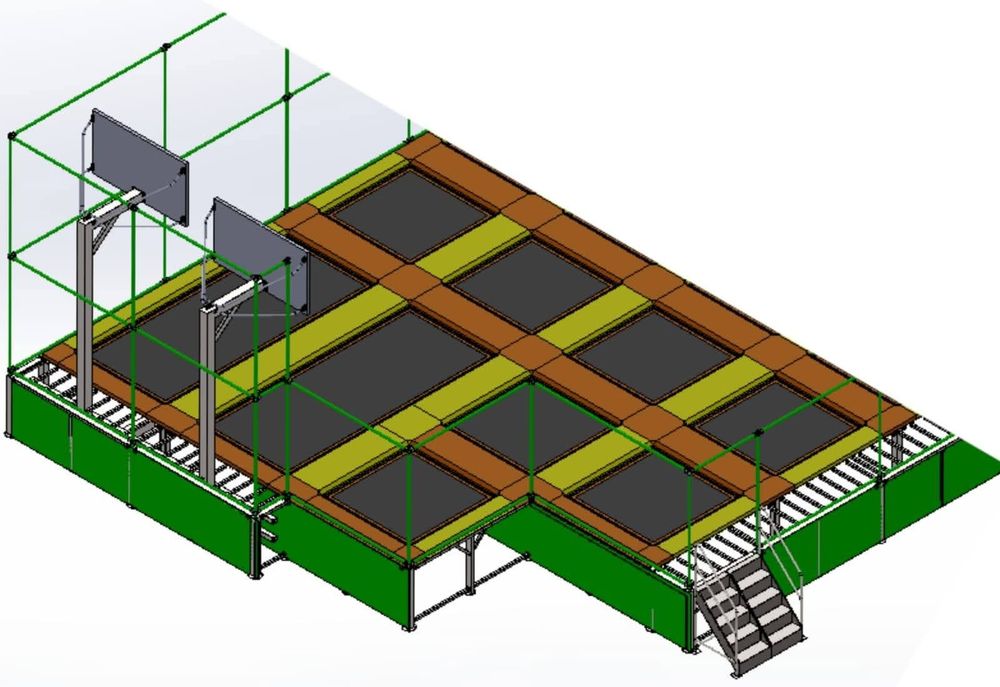 Trambulină Profesională de Interior/Exterior – Dimensiuni Mari 11x8m –