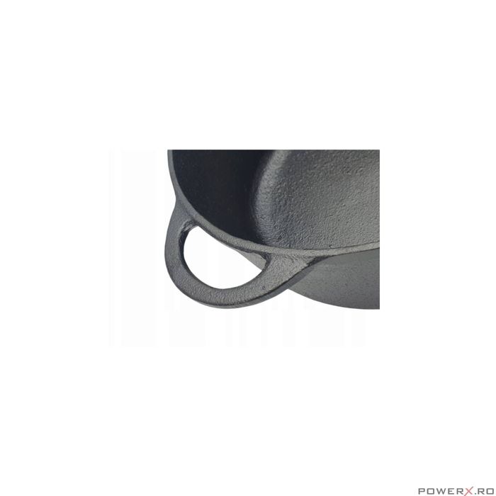 Oala din fonta 2.4litri, 21cm, cu capac, negru, KingHoff