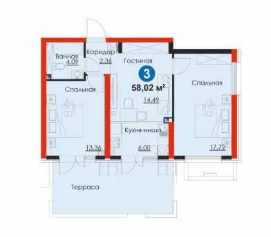 Эксклюзивная квартира с террасой | Botanika Saroyi | 59 м² | 1 этаж