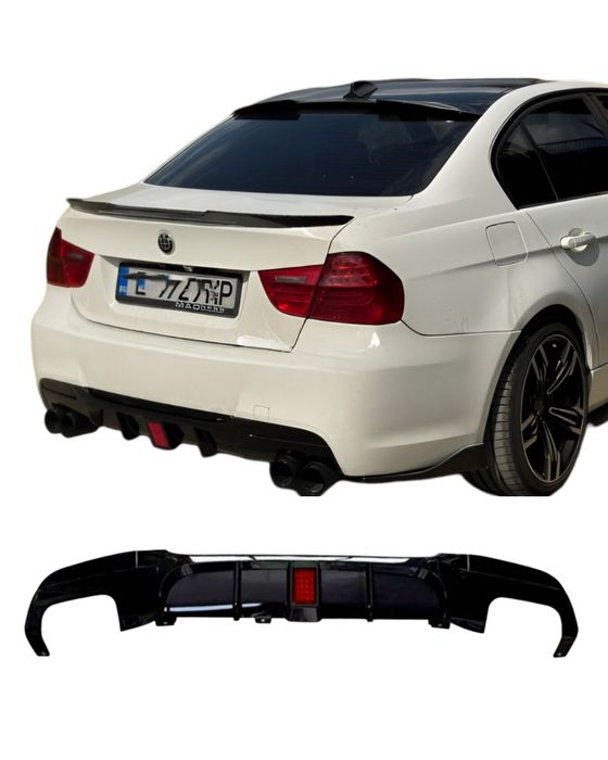 Бмв Е90 Е91 Оребрен Дифузьор / Добавка за задна броня / BMW E90 E91