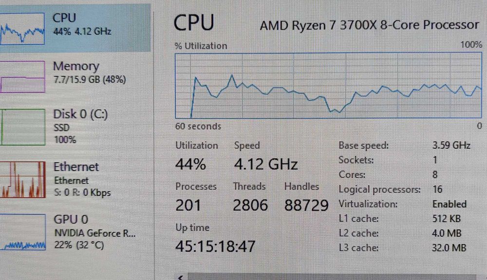 Unitate Ryzen 7, rtx 2060 super