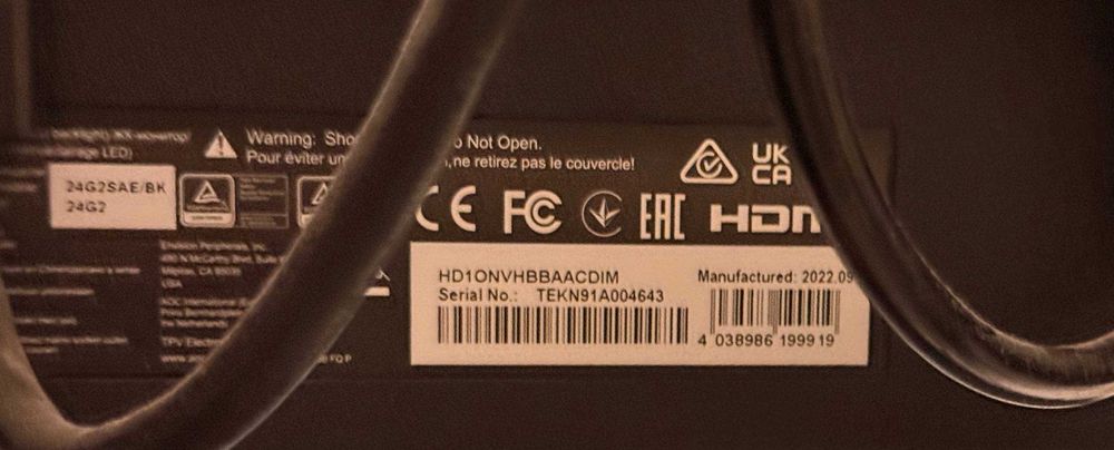 Монитор AOC 24G2SAE/BK 165Hz