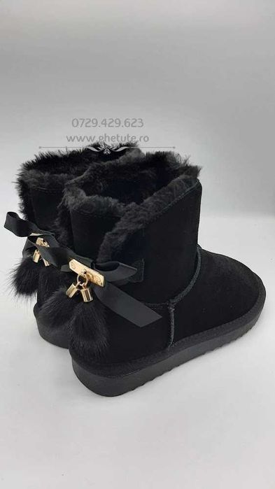 Ghete / cizme mini UGG -piele NATURALA, fluffy 35-40