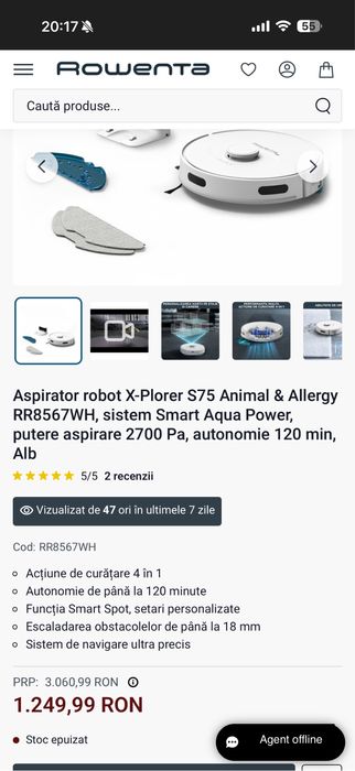 Aspirator robot Rowenta X-Plorer Series 75S